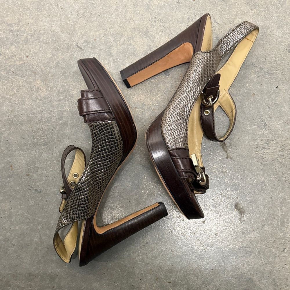 Coach Brown Textured Platform heels - Picture 5 of 5